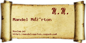 Mandel Márton névjegykártya