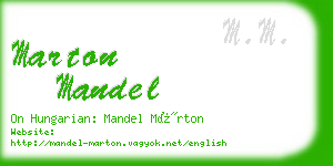 marton mandel business card